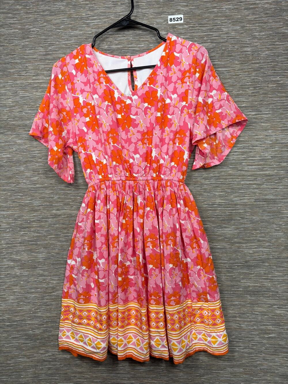 Hayden Los Angeles Dress Womens Small Pink Floral Flutter Fit & Flare Mini